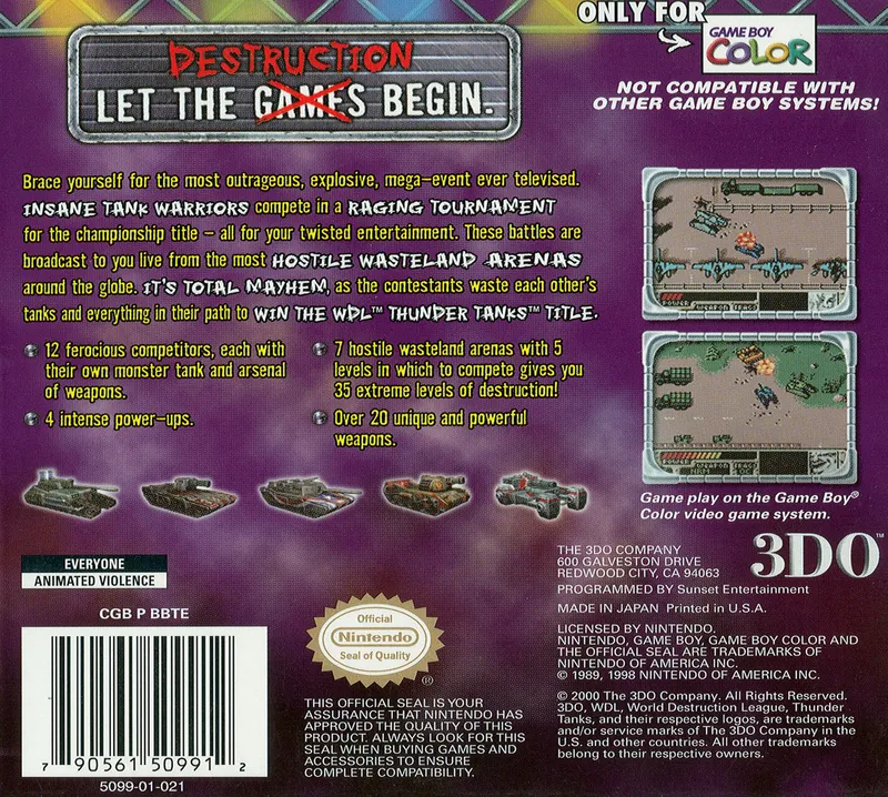 World Destruction League: Thunder Tanks box back