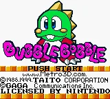 Classic Bubble Bobble (Europe) (SGB Enhanced) (GB Compatible) title screen