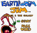 Earthworm Jim - Menace 2 the Galaxy (USA, Europe) (GB Compatible) title screen