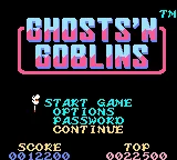 Ghosts'n Goblins (USA, Europe) (GB Compatible) title screen
