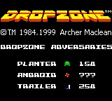 Dropzone (Europe) (GB Compatible) title screen