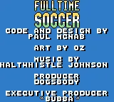 Full Time Soccer title screen