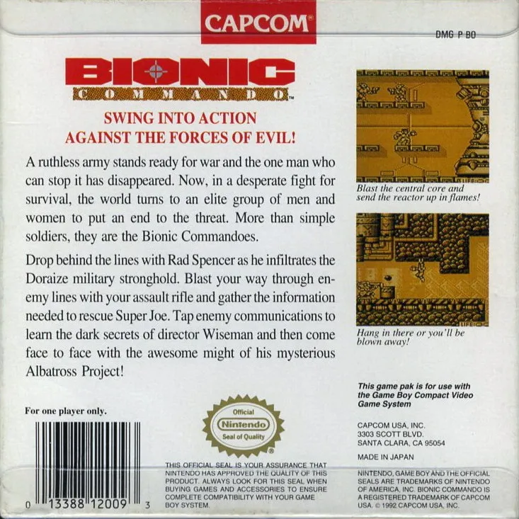 Bionic Commando box back