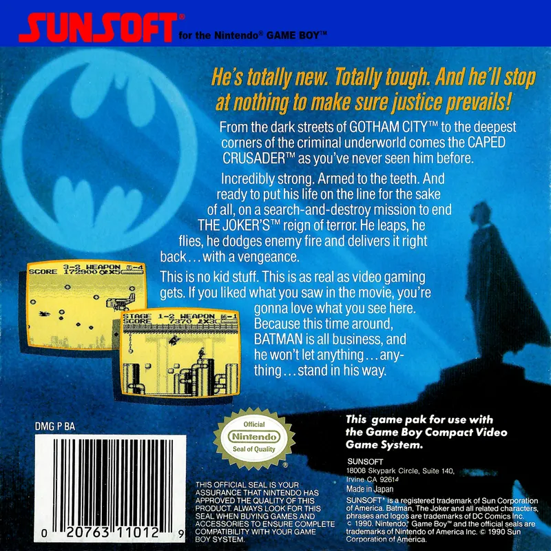 Batman: The Video Game box back
