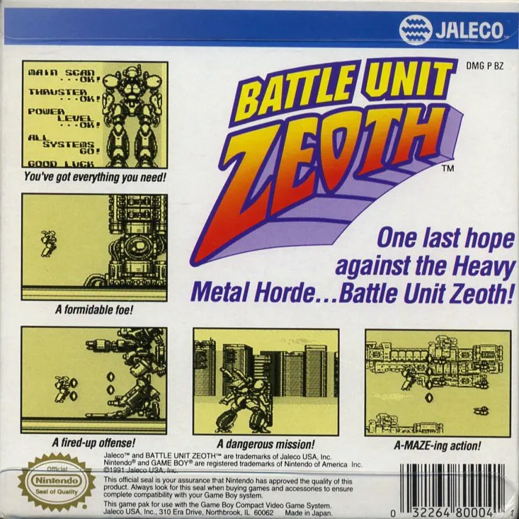 Battle Unit Zeoth box back