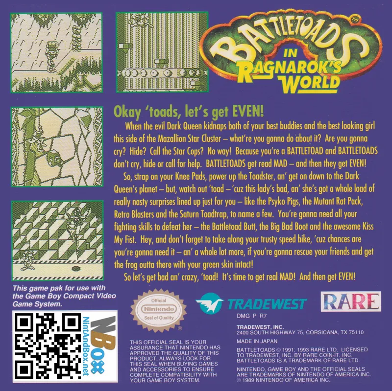Battletoads in Ragnarok's World box back