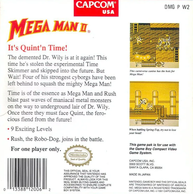 Mega Man II box back
