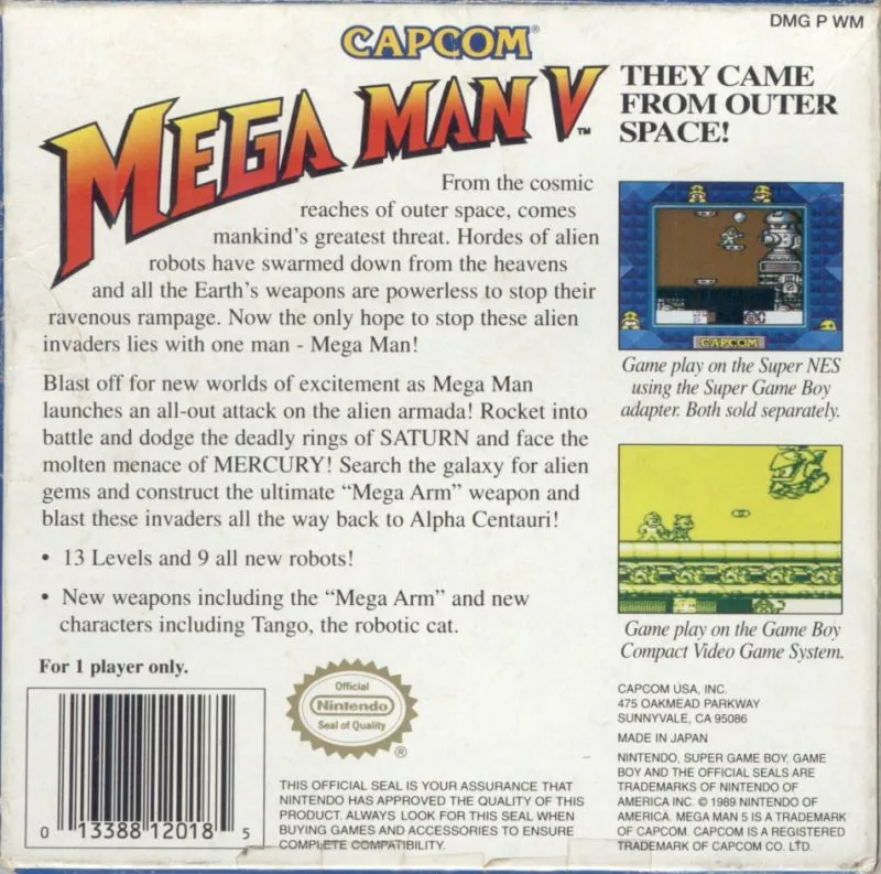 Mega Man V box back