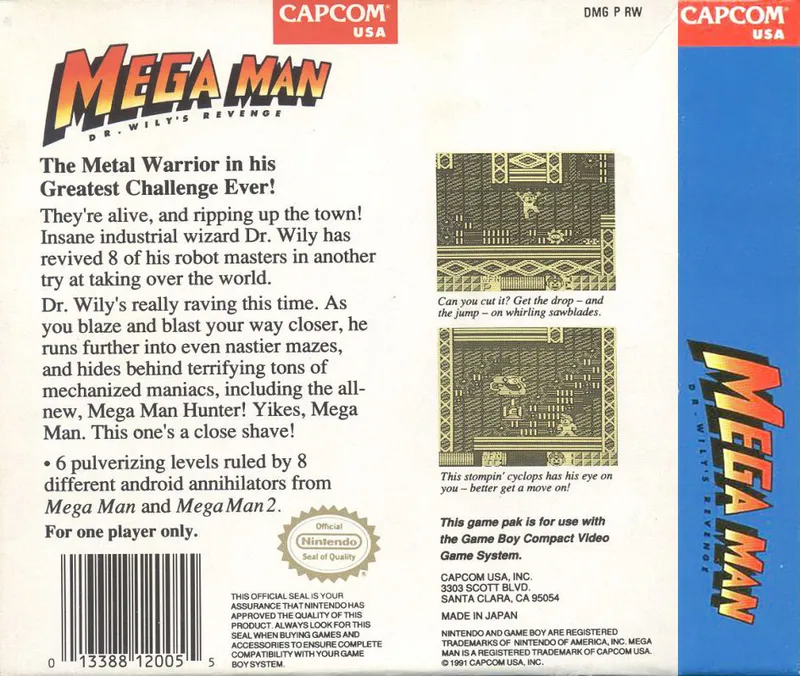 Mega Man: Dr. Wily's Revenge box back