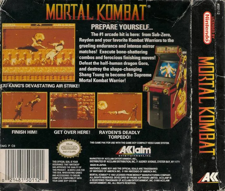 Mortal Kombat box back