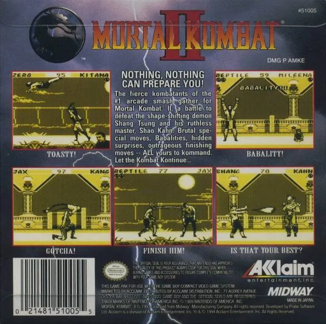 Mortal Kombat II box back