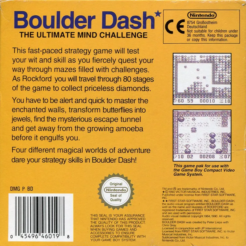 Boulder Dash box back