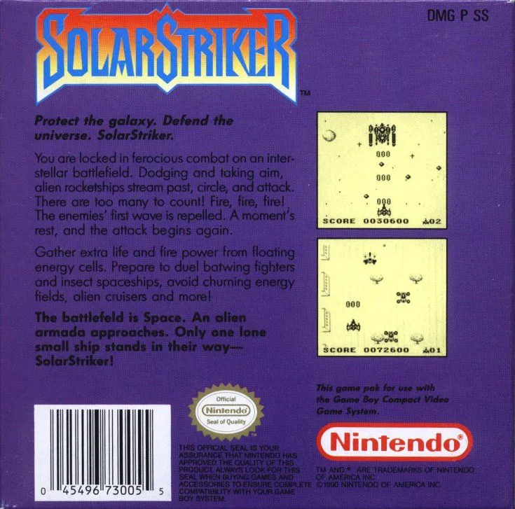 Solar Striker box back