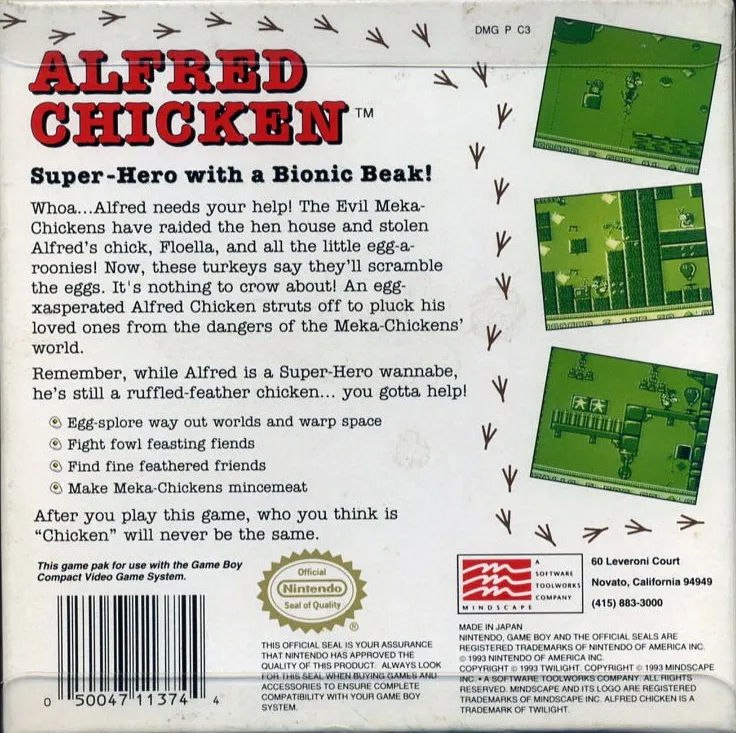 Alfred Chicken box back