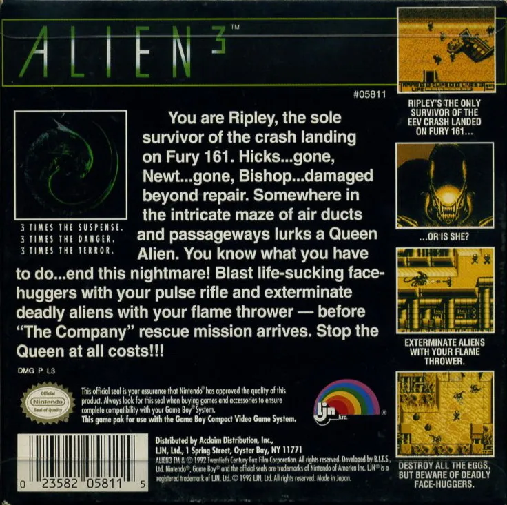Alien³ box back