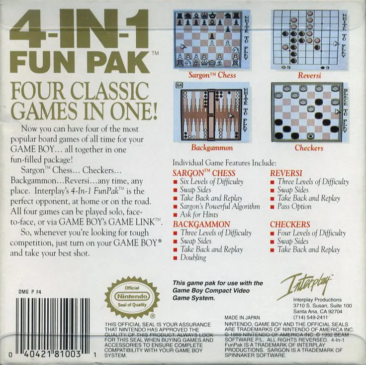4-in-1 Fun Pak box back