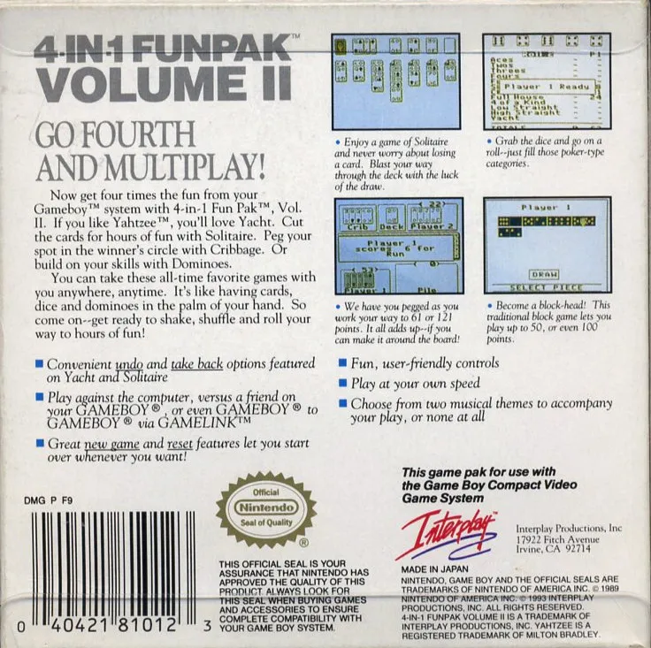 4-in-1 Funpak: Volume II box back