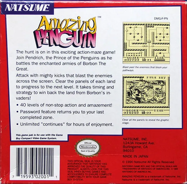 Amazing Penguin box back