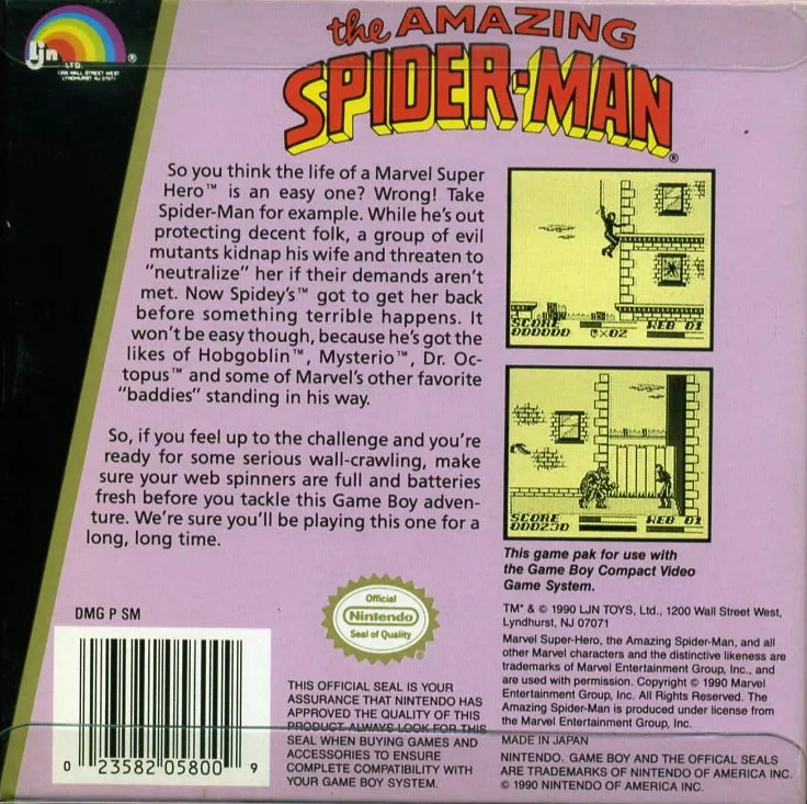 The Amazing Spider-Man box back