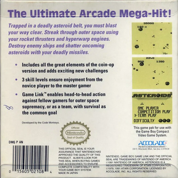 Asteroids box back