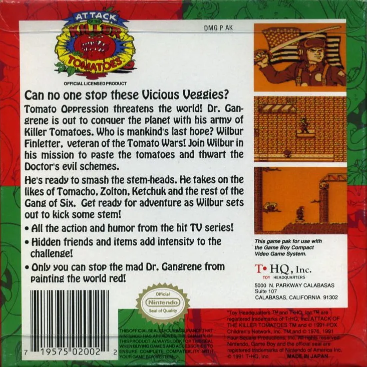 Attack of the Killer Tomatoes box back