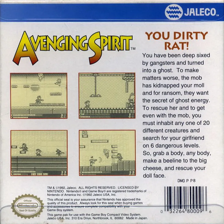 Avenging Spirit box back