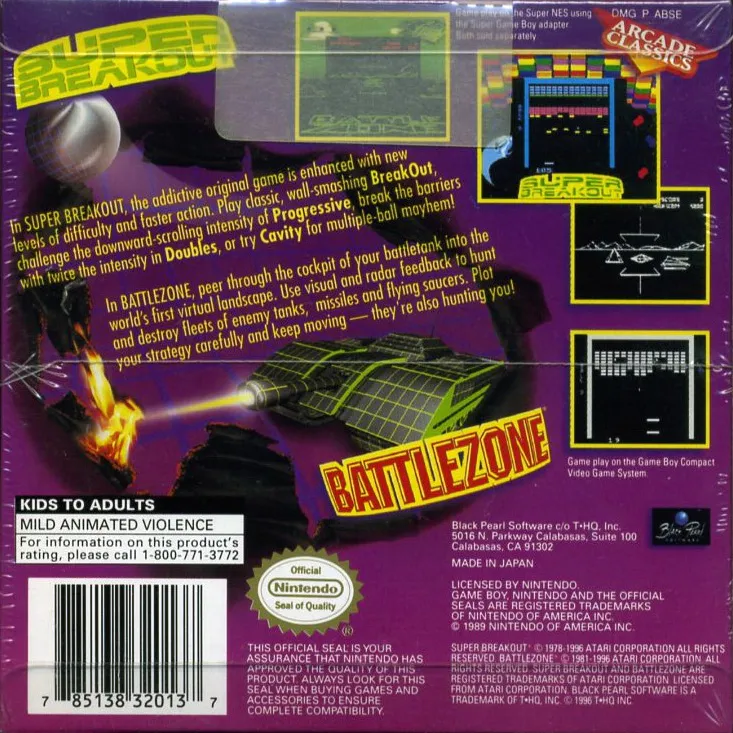 Arcade Classics: Super Breakout & Battlezone box back