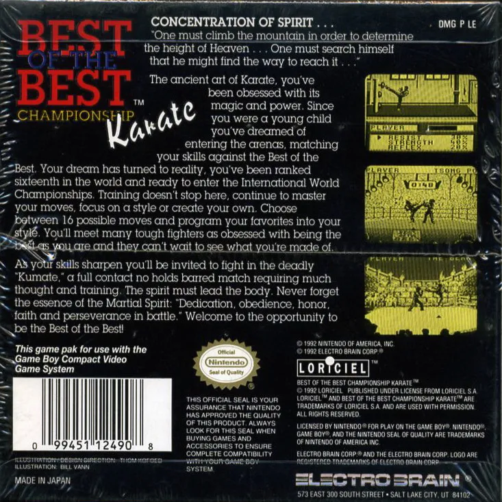 Best of the Best: Championship Karate box back