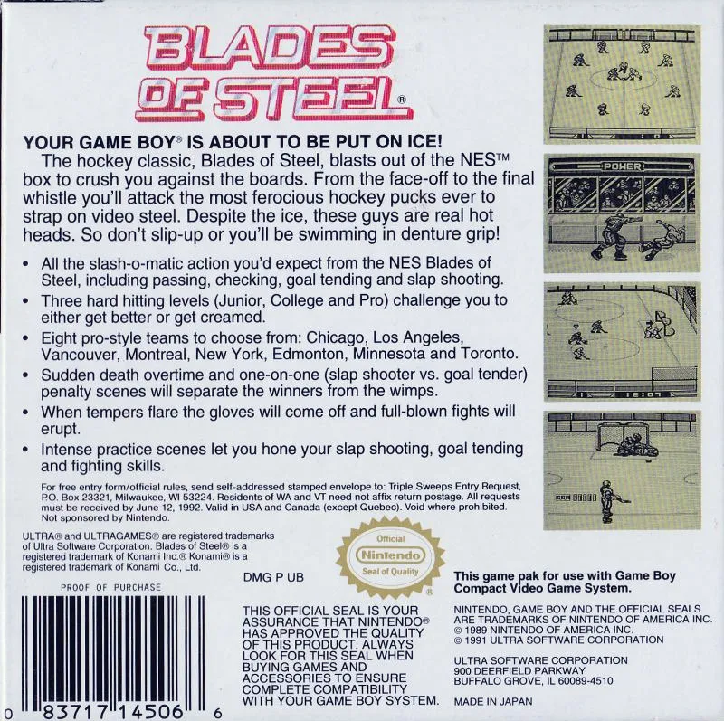 Blades of Steel box back