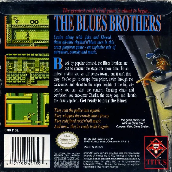 The Blues Brothers box back