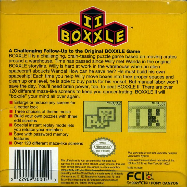 Boxxle II box back