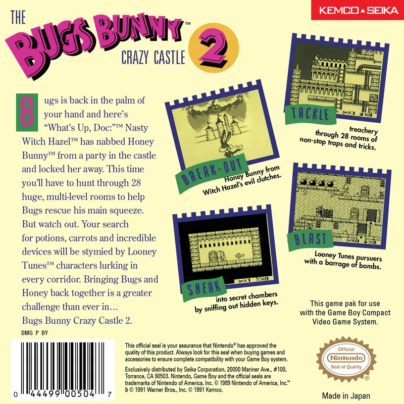 The Bugs Bunny Crazy Castle 2 box back