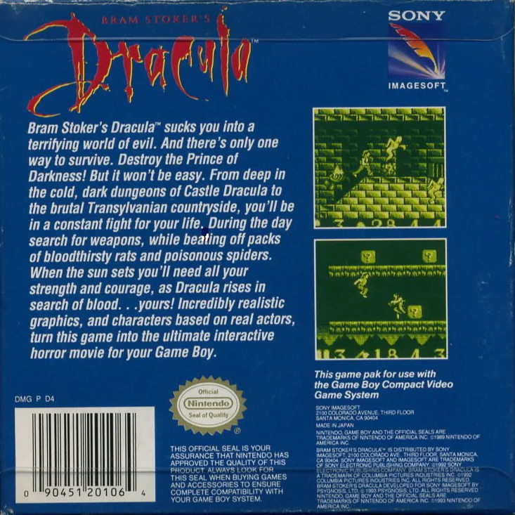 Bram Stoker's Dracula box back