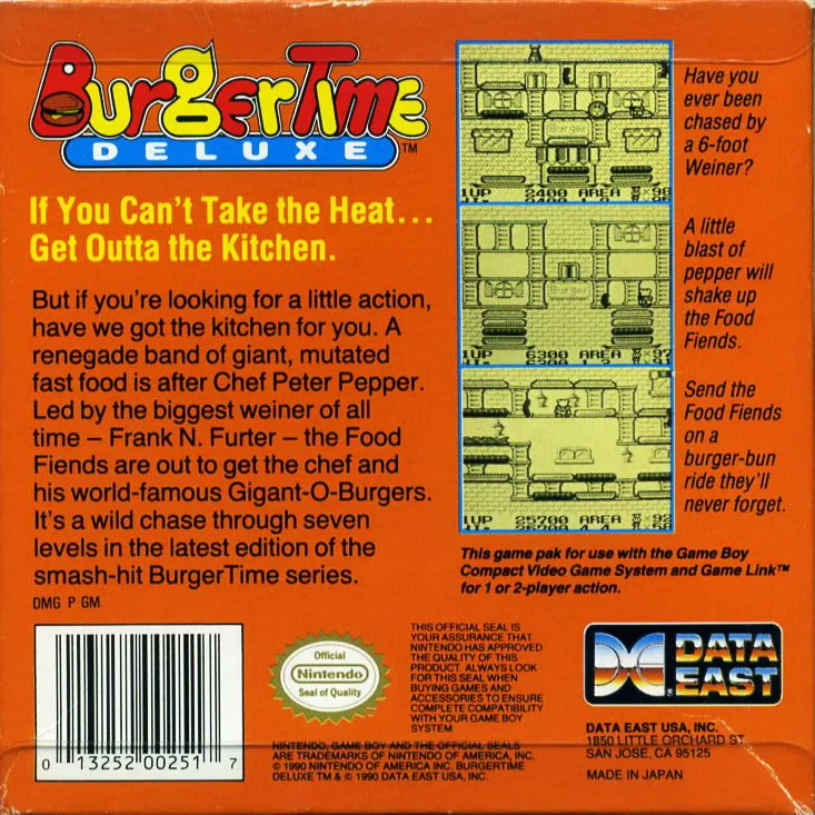 BurgerTime Deluxe box back