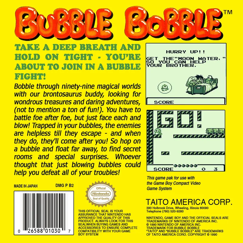 Bubble Bobble box back
