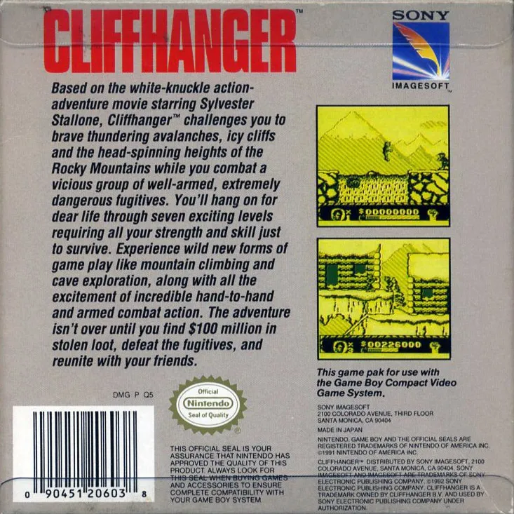 Cliffhanger box back
