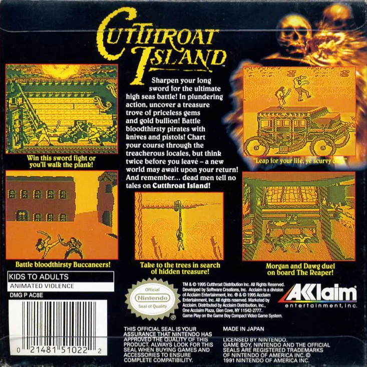 Cutthroat Island box back