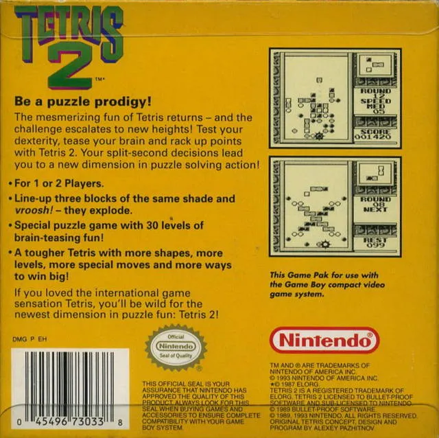 Tetris 2 box back