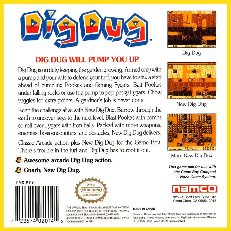Dig Dug box back