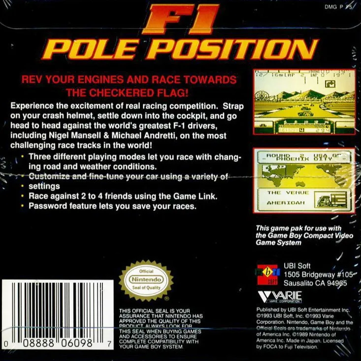 F1 Pole Position box back