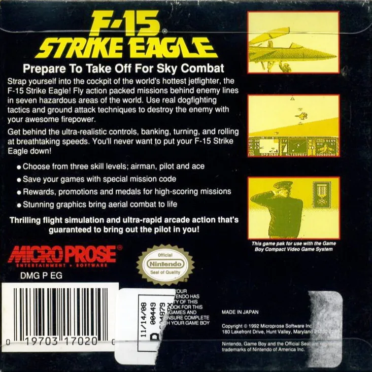 F-15 Strike Eagle box back