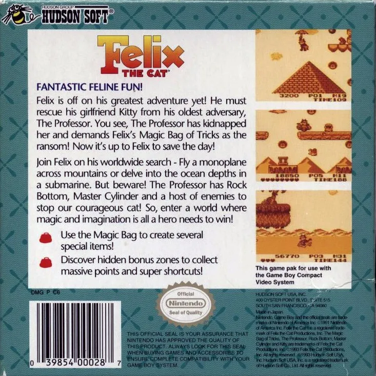 Felix the Cat box back