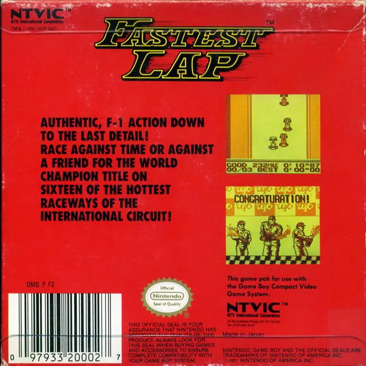 Fastest Lap box back