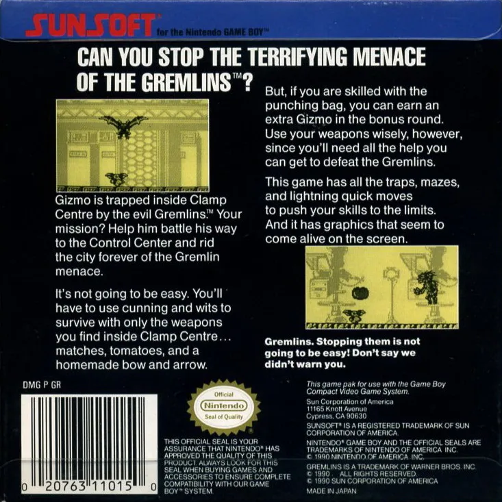 Gremlins 2: The New Batch box back