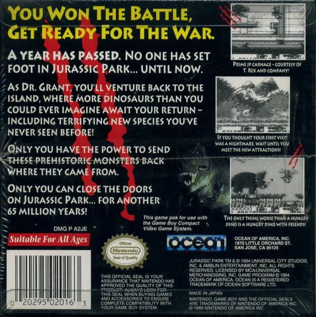 Jurassic Park Part 2: The Chaos Continues box back