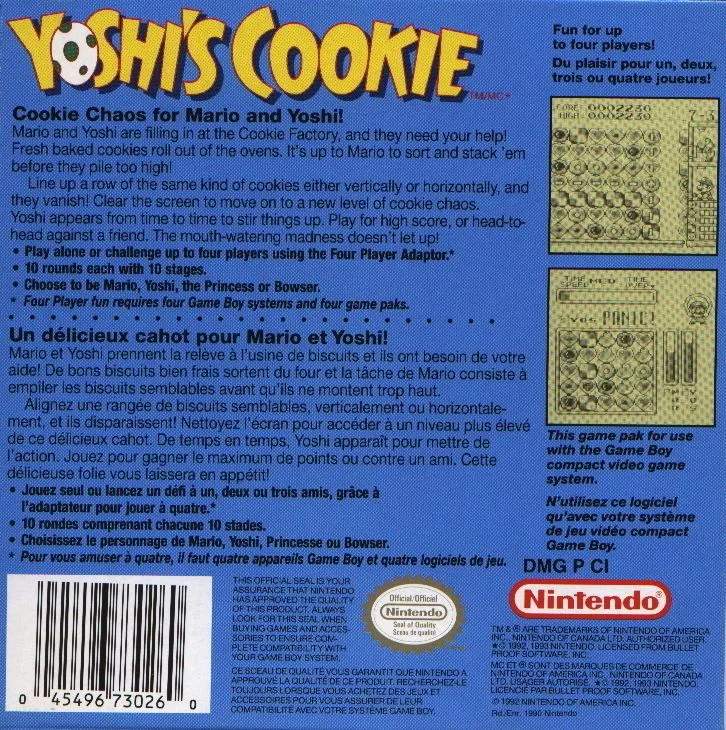 Yoshi's Cookie box back