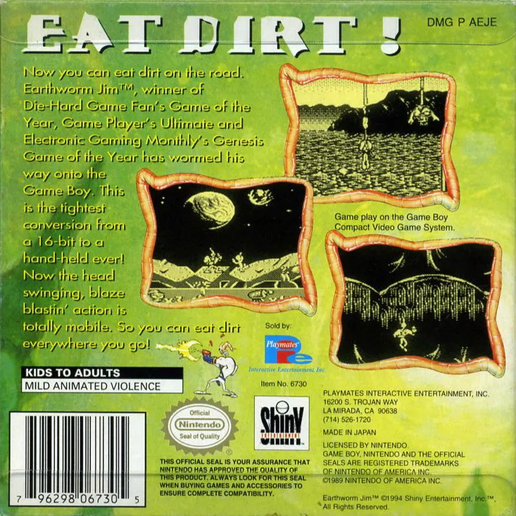 Earthworm Jim box back