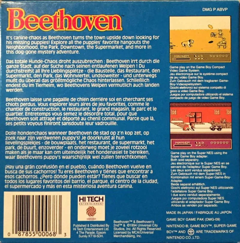 Beethoven: The Ultimate Canine Caper! box back