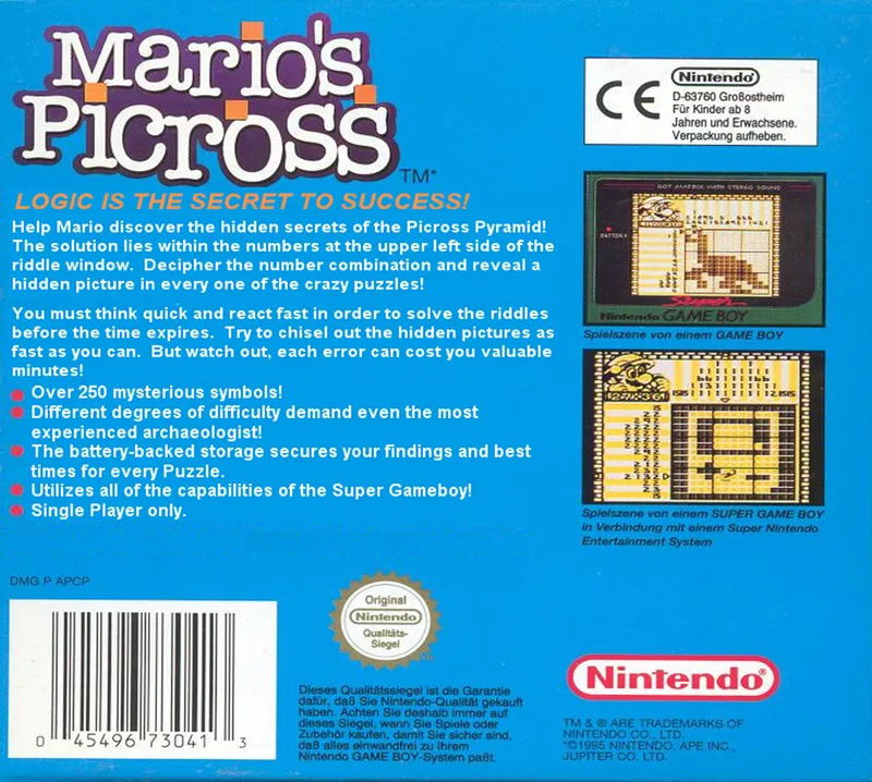 Mario's Picross box back