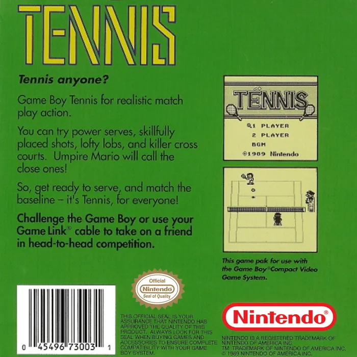 Tennis box back